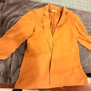 Women's Orange Blazer Jacket
